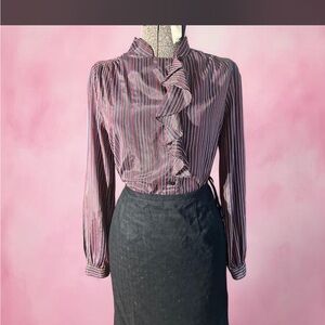 Jonathan Martin Pink and Black Striped Blouse